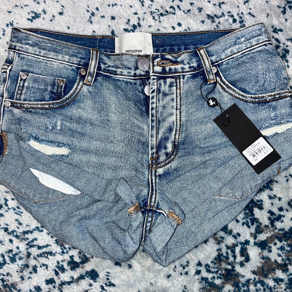 One Teaspoon Hendrixe Bandit Low Waist Denim Short